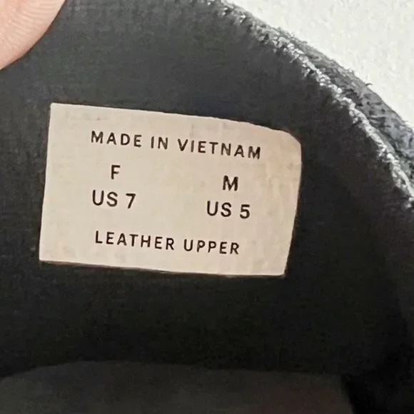 EVERLANE O By Everlane The Leather Trainer Sneaker Women Shoes Black Sz7 - Picture 11 of 12